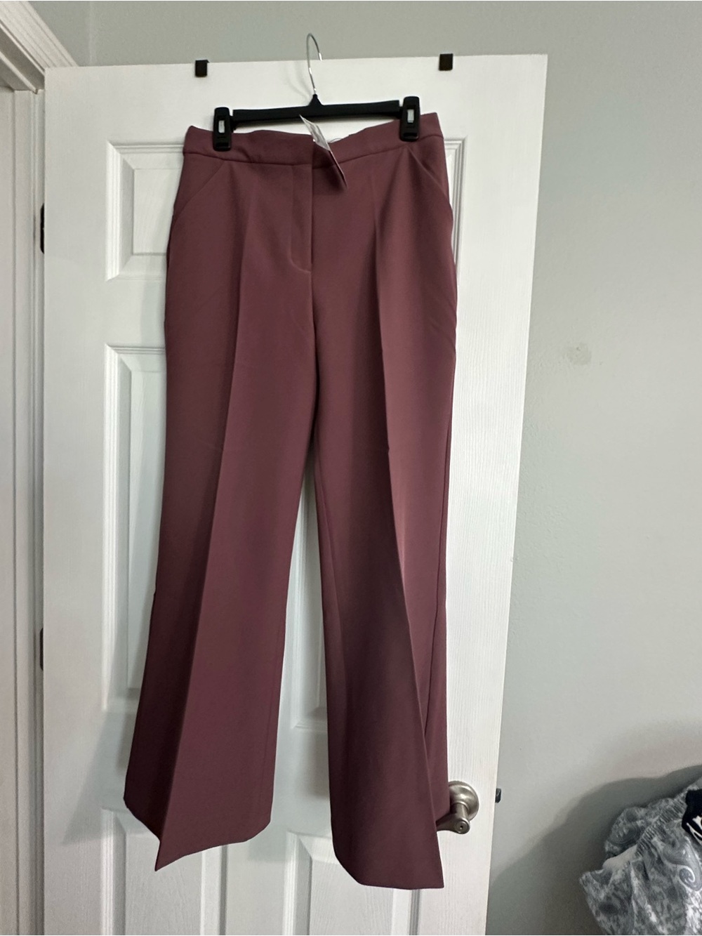 Express Flare Trouser high rise editor Pants in Mauve NWT 8 short